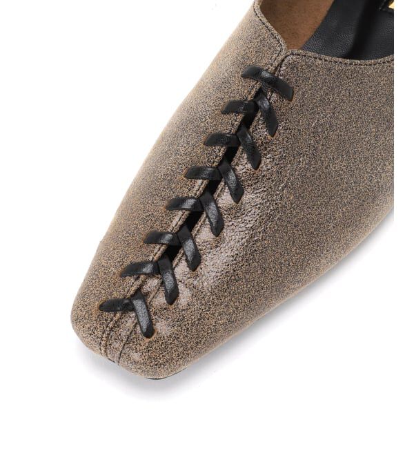 GRISE「《WEB+一部店舗限定》GRISEレザースクエアBRAIDEDフラット」|その他|