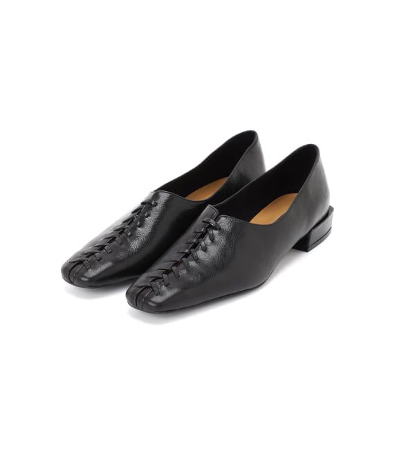 GRISE「《WEB+一部店舗限定》GRISEレザースクエアBRAIDEDフラット」|その他|