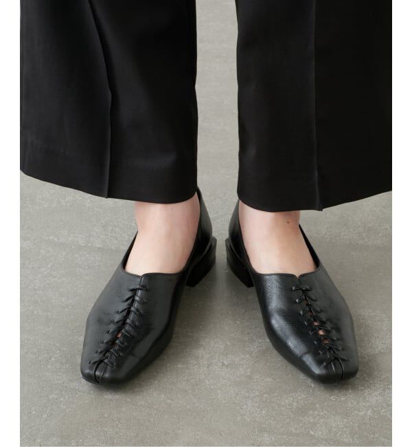 GRISE「《WEB+一部店舗限定》GRISEレザースクエアBRAIDEDフラット」|その他|
