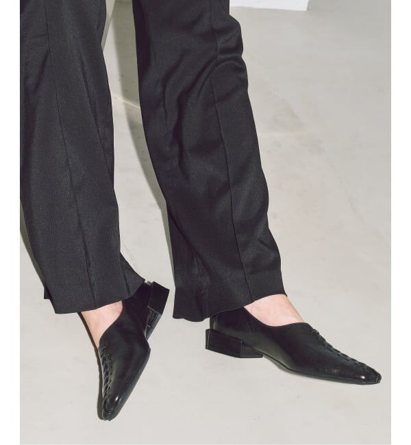 GRISE「《WEB+一部店舗限定》GRISEレザースクエアBRAIDEDフラット」|その他|