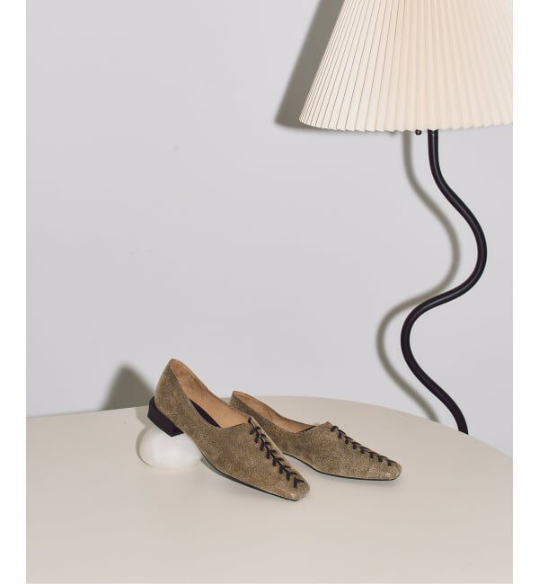 GRISE「《WEB+一部店舗限定》GRISEレザースクエアBRAIDEDフラット」|その他|