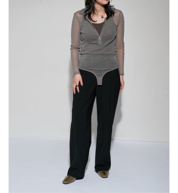 GRISE「《WEB+一部店舗限定》GRISEレザースクエアBRAIDEDフラット」|その他|