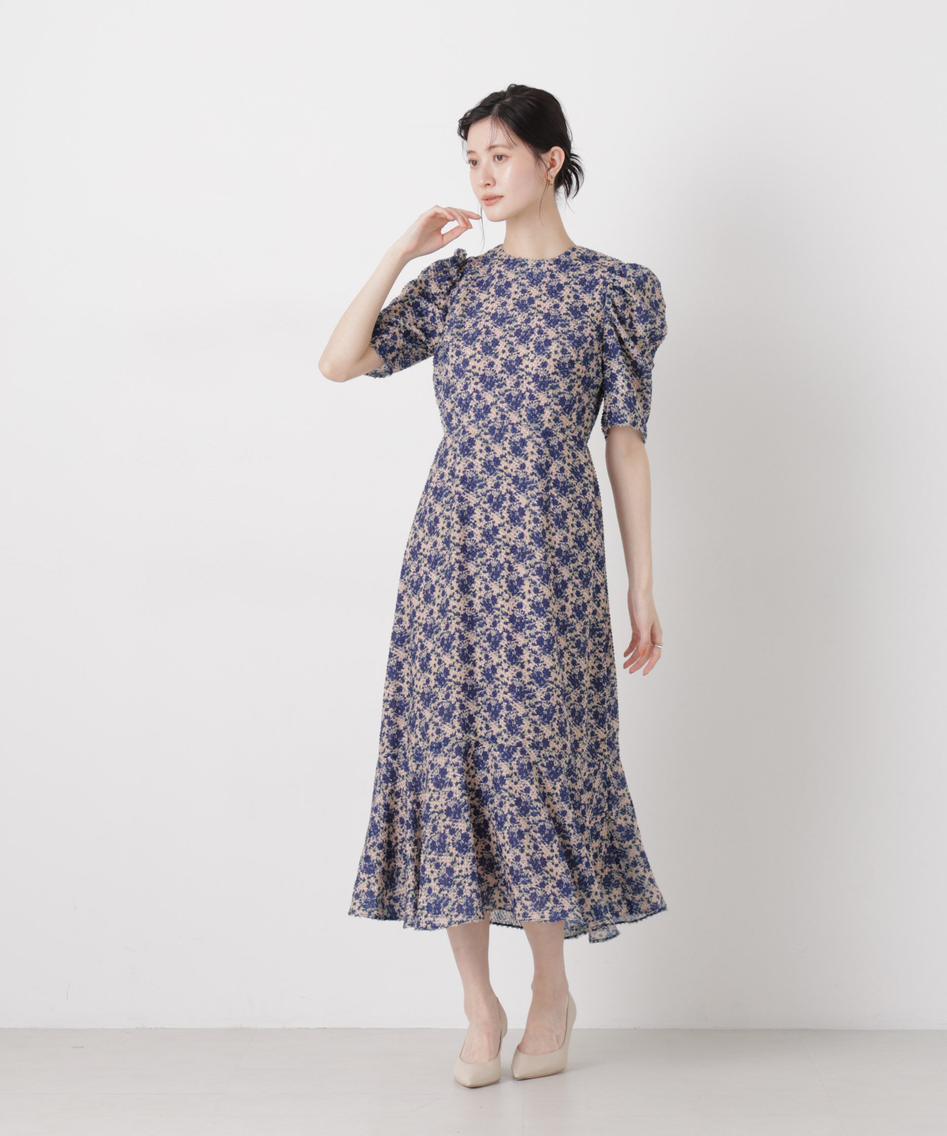 NANO universe「troisieme chaco/別注 CUT JACQUARD ワンピース」|ワンピース|