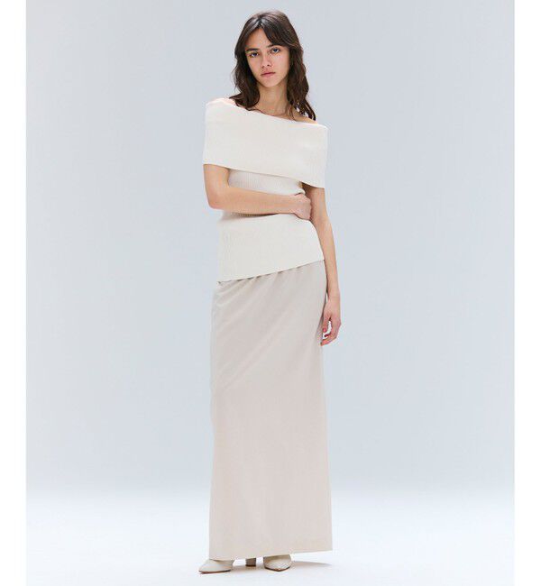 BEIGE,「【洗える】BRERA / オフショルダーストレッチリブニット」|ニット・セーター|