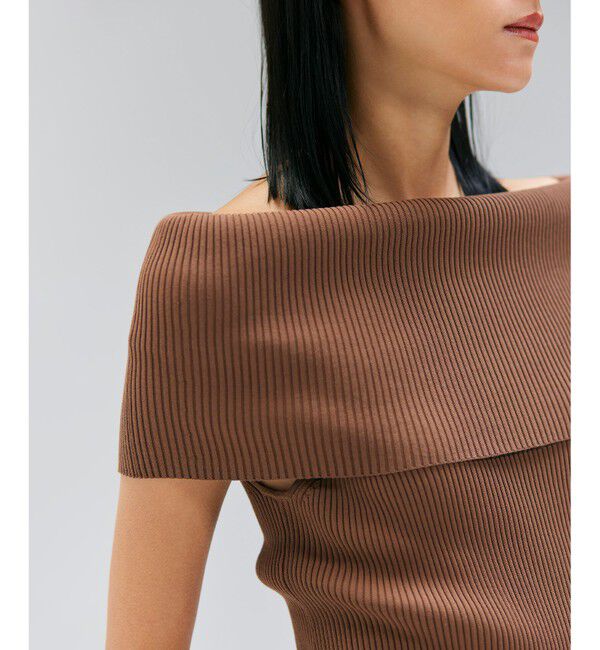 BEIGE,「【洗える】BRERA / オフショルダーストレッチリブニット」|ニット・セーター|