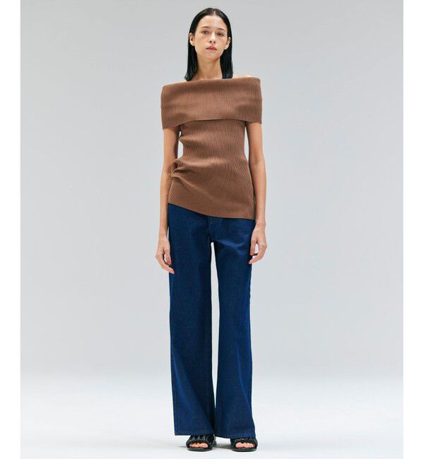 BEIGE,「【洗える】BRERA / オフショルダーストレッチリブニット」|ニット・セーター|