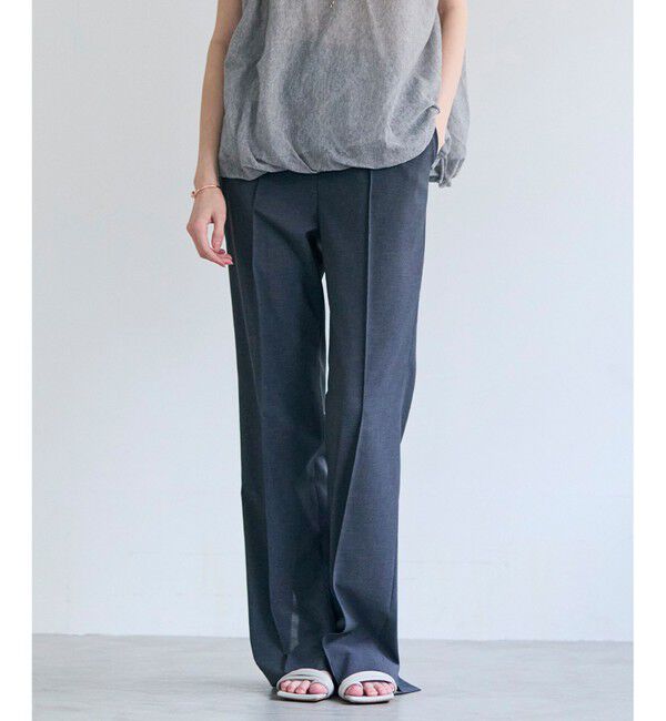 BEIGE,「【マルチファンクション素材・セットアップ対応】BATEAU / バックスリット ストレートパンツ」|その他|Charcoal
