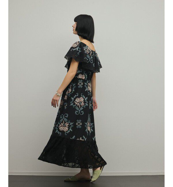 GRACE CONTINENTAL「レースコンビクロスステッチワンピース」|ワンピース|