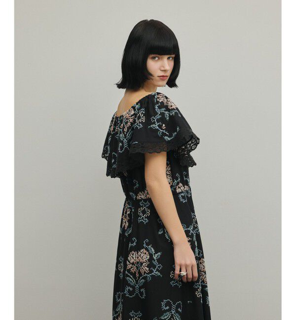 GRACE CONTINENTAL「レースコンビクロスステッチワンピース」|ワンピース|
