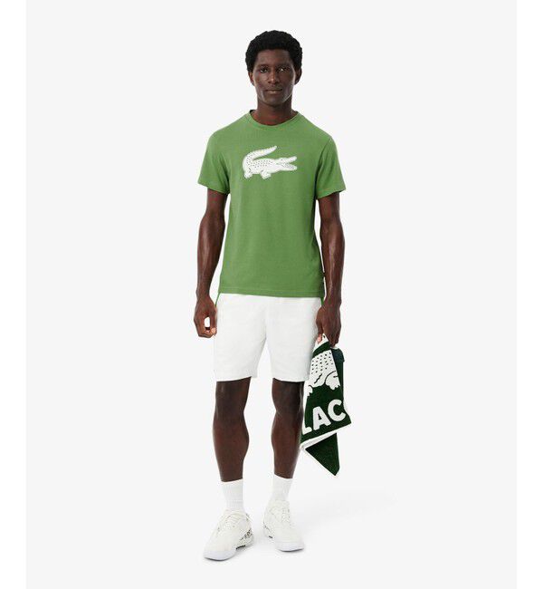 LACOSTE「コットンブレンドウルトラドライロゴプリント半袖Tシャツ」|Tシャツ・カットソー|