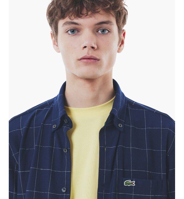 LACOSTE「2WAYストレッチ ウインドウペンチェックボタンダウンシャツ」|シャツ・ブラウス|