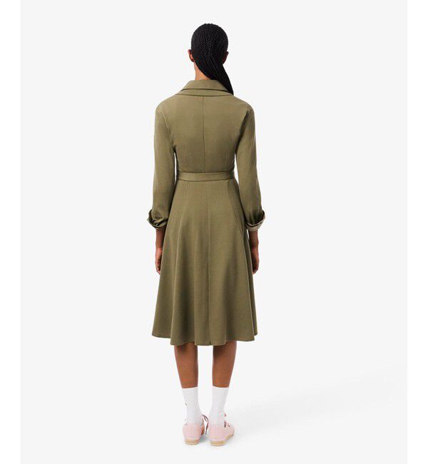 LACOSTE「鹿の子地ポロカラーシャツドレス」|ワンピース|