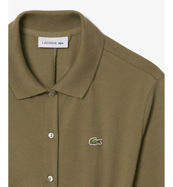 LACOSTE「鹿の子地ポロカラーシャツドレス」|ワンピース|