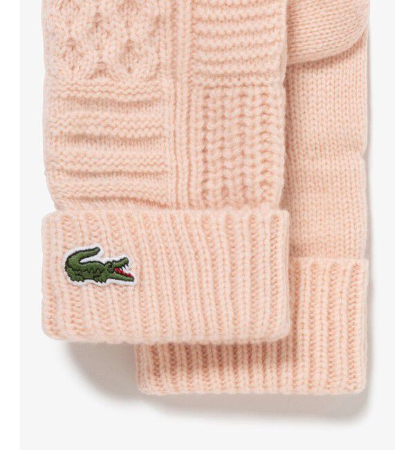 LACOSTE「アラン柄ブレンドウールニットグローブ」|手袋|