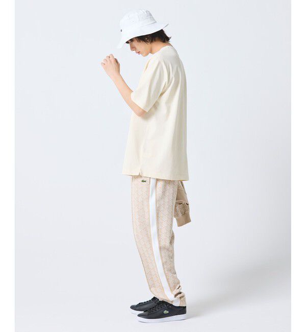 LACOSTE「二層構造 消臭 速乾 UVカット ワンポイント アウトラインロゴクルーネック半袖Tシャツ」|Tシャツ・カットソー|