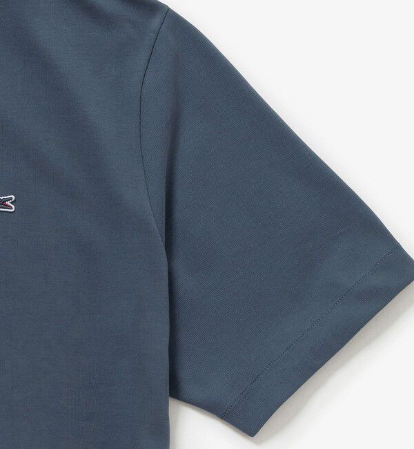 LACOSTE「二層構造 消臭 速乾 UVカット ワンポイント アウトラインロゴクルーネック半袖Tシャツ」|Tシャツ・カットソー|