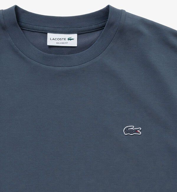 LACOSTE「二層構造 消臭 速乾 UVカット ワンポイント アウトラインロゴクルーネック半袖Tシャツ」|Tシャツ・カットソー|