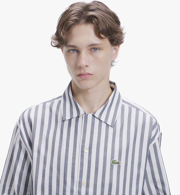 LACOSTE「ルーズフィット ストライプシャツ」|シャツ・ブラウス|