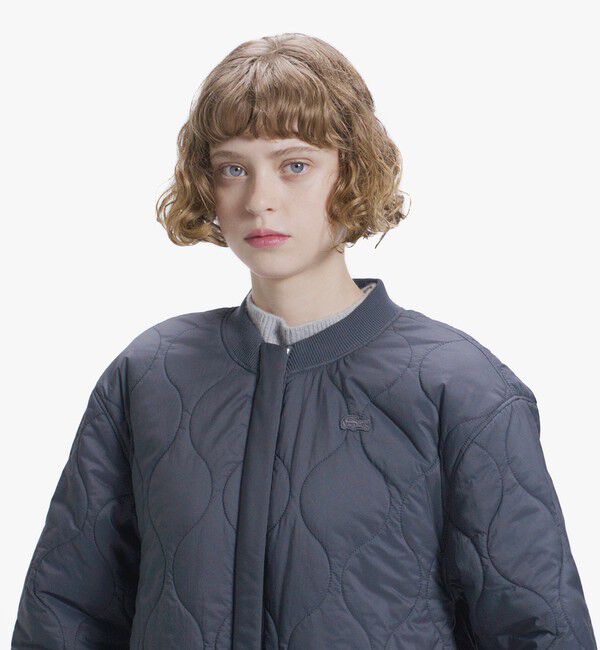 LACOSTE「ウェーブキルトロング中綿コート」|ダウン|