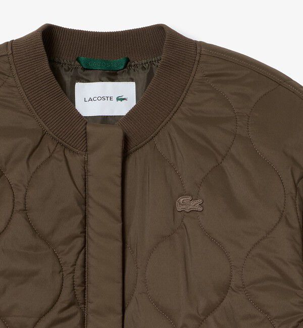 LACOSTE「ウェーブキルトロング中綿コート」|ダウン|