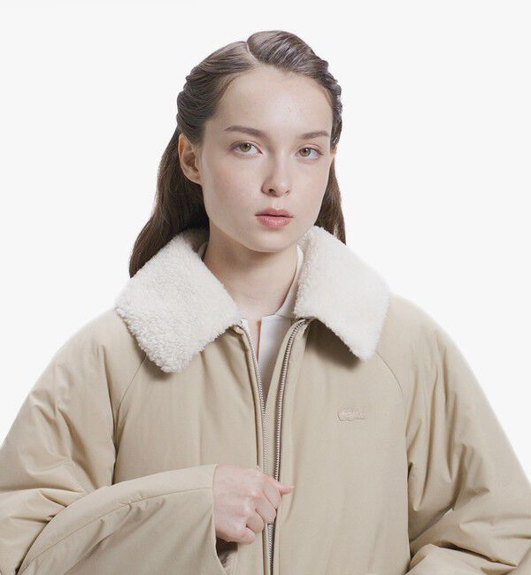 LACOSTE「2WAYボアカラー パデッドコート」|ダウン|