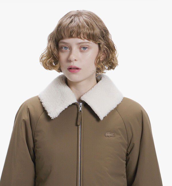 LACOSTE「2WAYボアカラー パデッドコート」|ダウン|