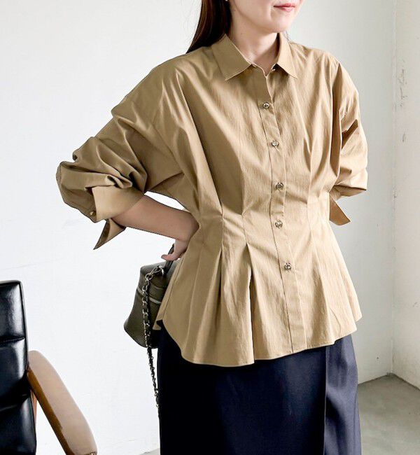 NOLLEY'S sophi「ウォッシャブルウエストタックストレッチシャツ」|シャツ・ブラウス|