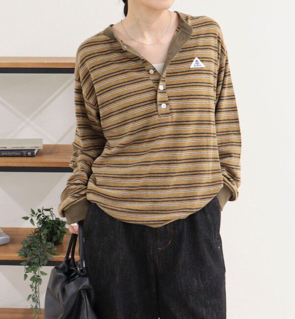 fredy emue「【GEVACO/ゲバコ】リンガーヘンリーボーダーロンTシャツ」|Tシャツ・カットソー|ベージュ系その他