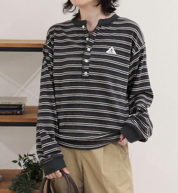 fredy emue「【GEVACO/ゲバコ】リンガーヘンリーボーダーロンTシャツ」|Tシャツ・カットソー|ブラック系その他