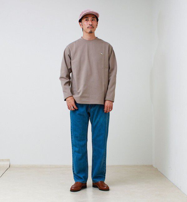 GLOSTER「【フレブル刺繍】フレンチブルドッグ刺繍 杢ダンボールロンT」|Tシャツ・カットソー|