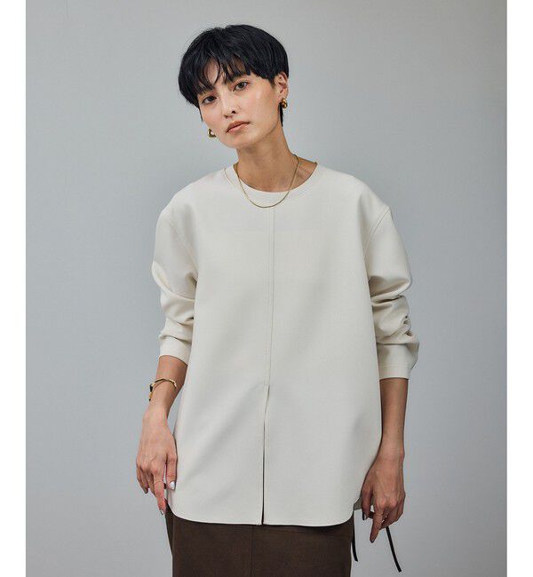 SALON adam et rope'「ダブルクロス プルオーバーブラウス / イージーケア・セットアップ対応」|シャツ・ブラウス|オフホワイト(15)