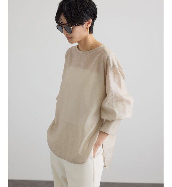SALON adam et rope'「【WEB限定】シルクMIXルチアブラウス」|シャツ・ブラウス|ベージュ系(28)