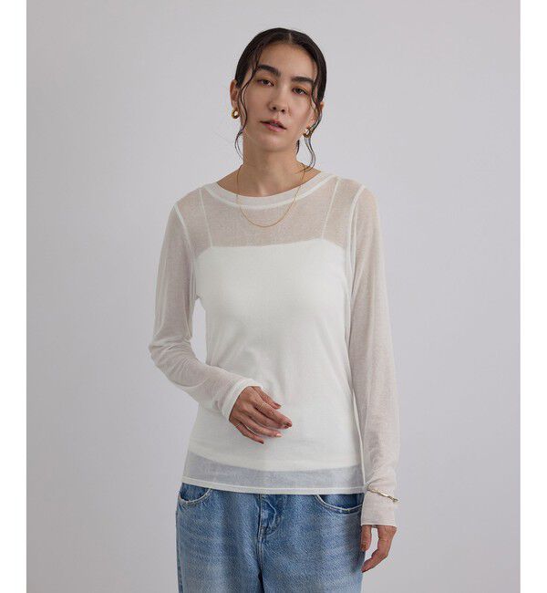 SALON adam et rope'「シアークルーネックプルオーバー」|Tシャツ・カットソー|オフホワイト(15)