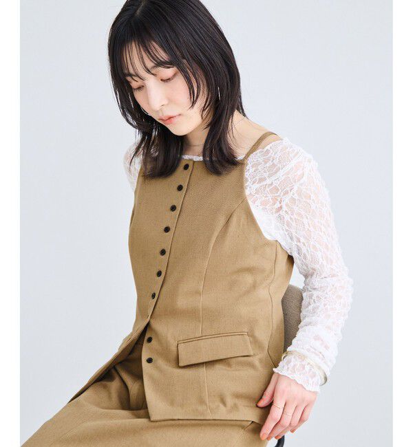 VIS「サマーツィードボタンアップキャミトップス/セットアップ対応」|キャミソール|