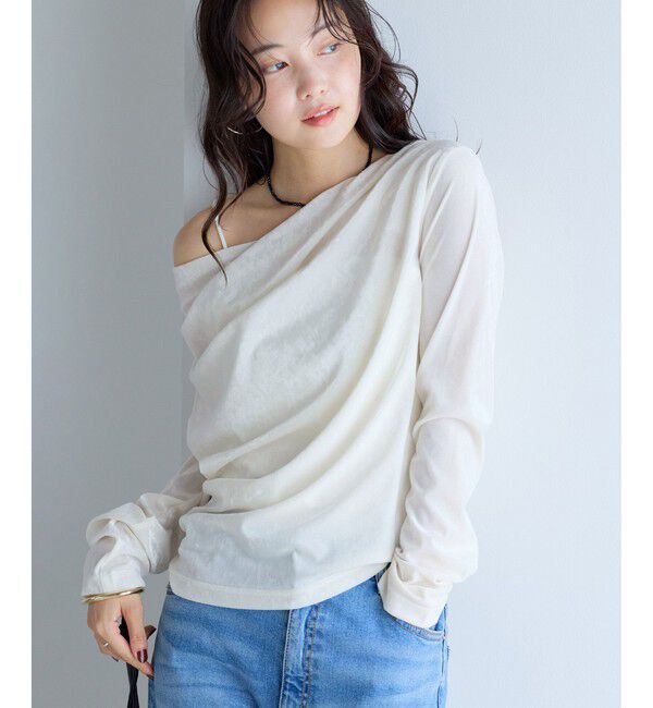 VIS「クラッシュベロアドレープトップス」|Tシャツ・カットソー|