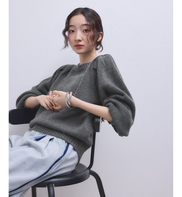 ADAM ET ROPE'「【WEB限定】ショルダータックニットプルオーバー」|ニット・セーター|