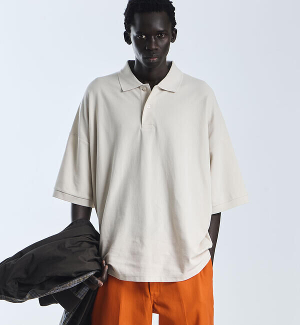  「handvaerk | コットンピケ ビッグポロシャツ MEN」|ポロシャツ|