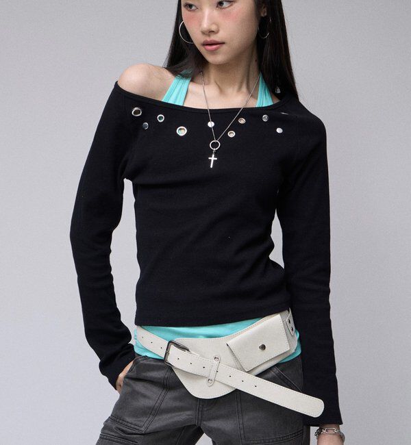 「【WEB限定/26AW新色あり】アイレットオフショルトップス」|Tシャツ・カットソー|