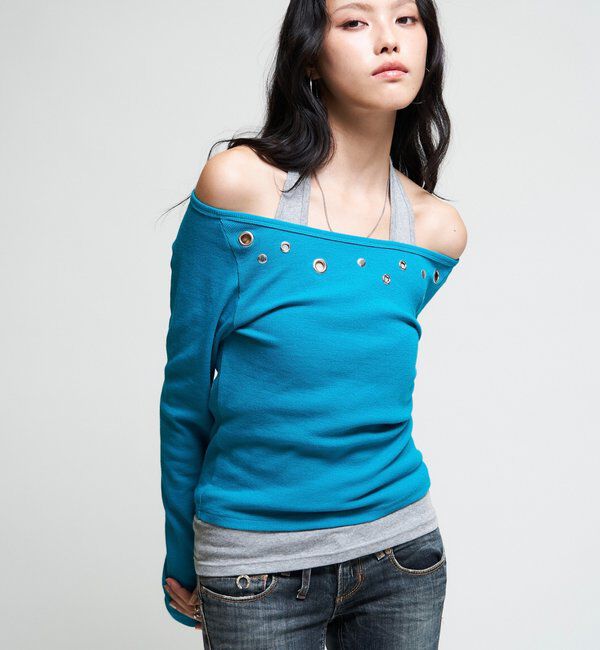  「【WEB限定/26AW新色あり】アイレットオフショルトップス」|Tシャツ・カットソー|