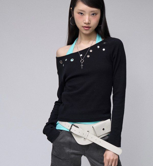  「【WEB限定/26AW新色あり】アイレットオフショルトップス」|Tシャツ・カットソー|