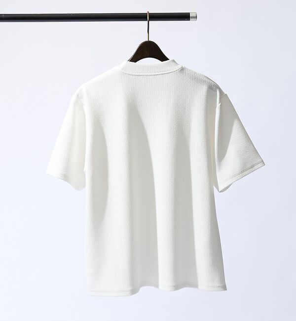ABAHOUSE「【ヘリンボーン柄】ジャガード モックネック 半袖 Tシャツ / アンサンブル対応」|Tシャツ・カットソー|