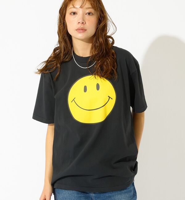 Rouge vif「【HANDTEX&times;Masayoshi Watanabe】スマイル プリントTシャ」|Tシャツ・カットソー|ブラック