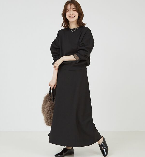 abahouse mavie「ニットフレアースカート」|スカート|