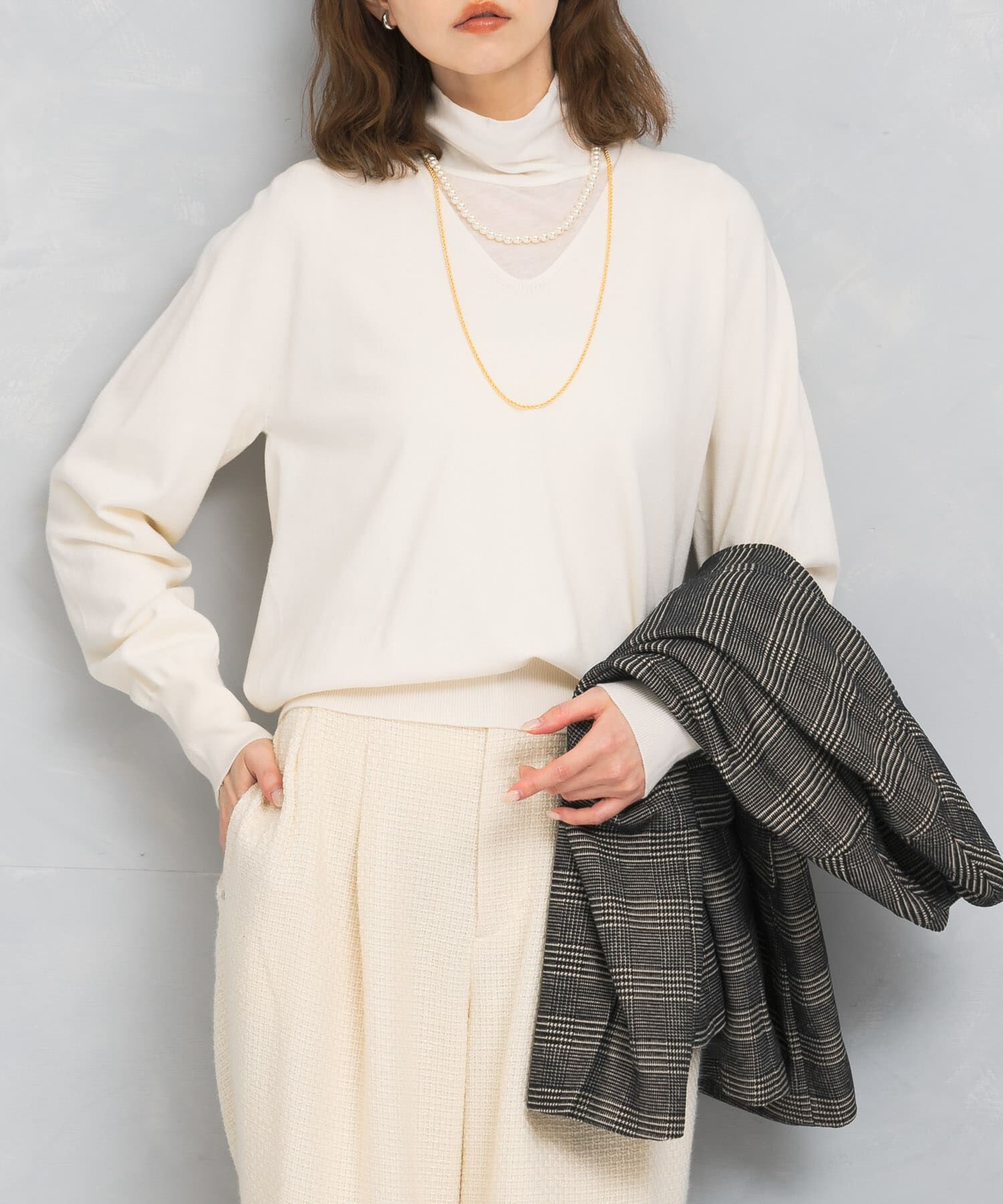 URBAN RESEARCH ROSSO「アンチピリングVネックシームレスニット」|ニット・セーター|