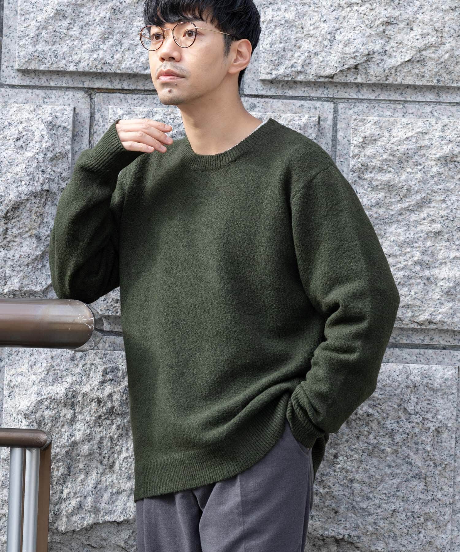 URBAN RESEARCH ROSSO「ブークレストレッチクルーニット」|ニット・セーター|