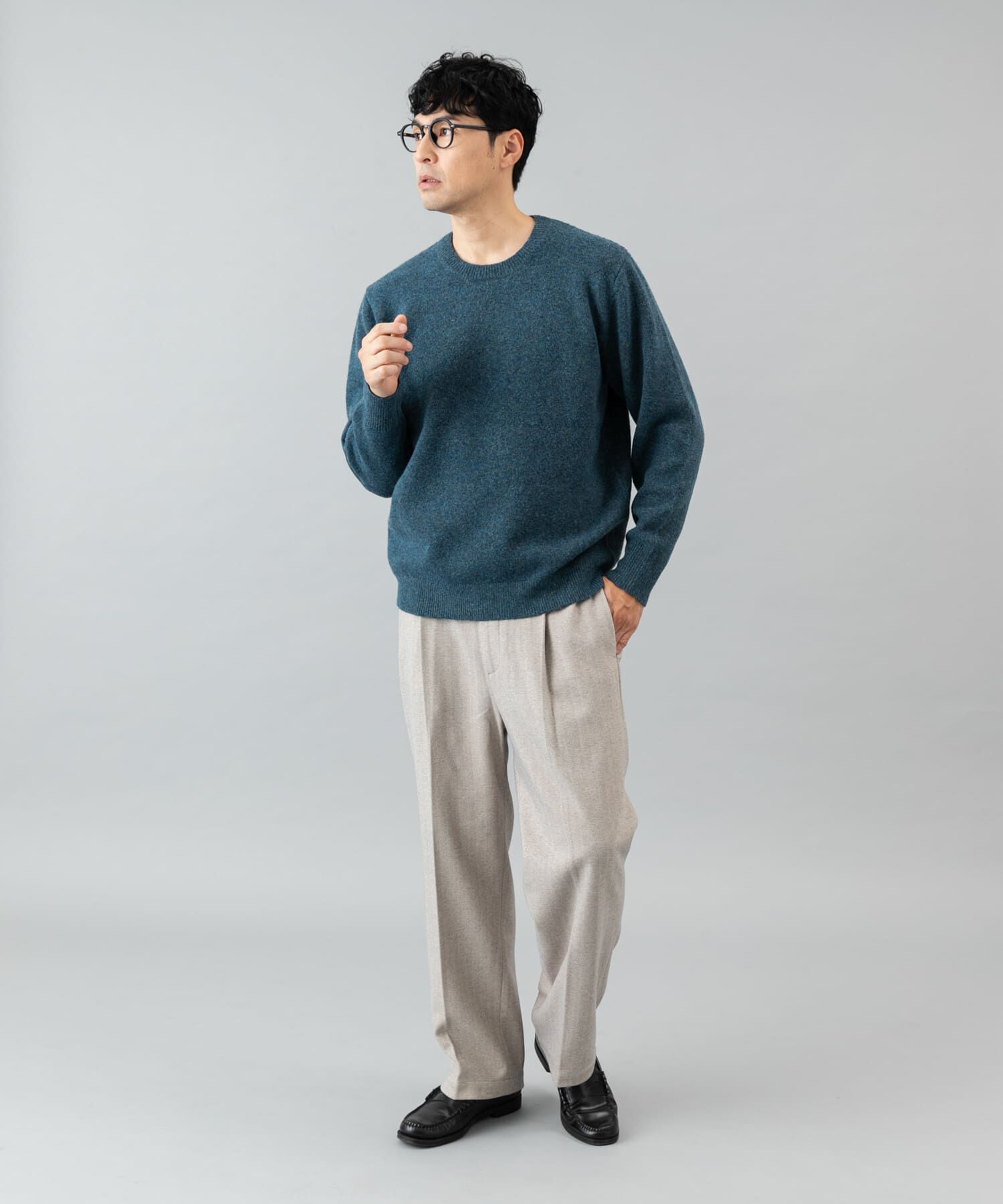 URBAN RESEARCH ROSSO「ブークレストレッチクルーニット」|ニット・セーター|