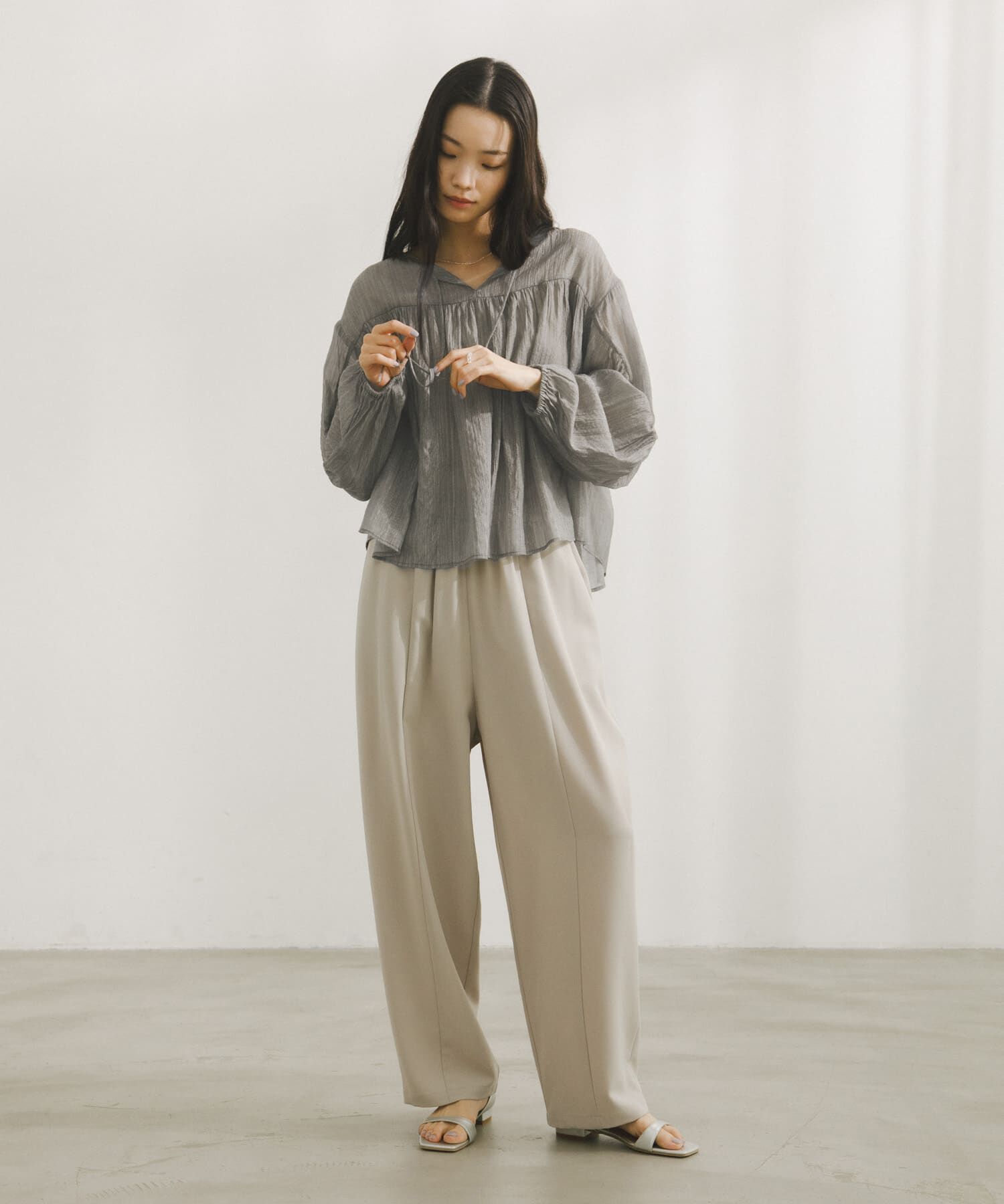 URBAN RESEARCH DOORS「Soft Crinkle Blouse」|シャツ・ブラウス|