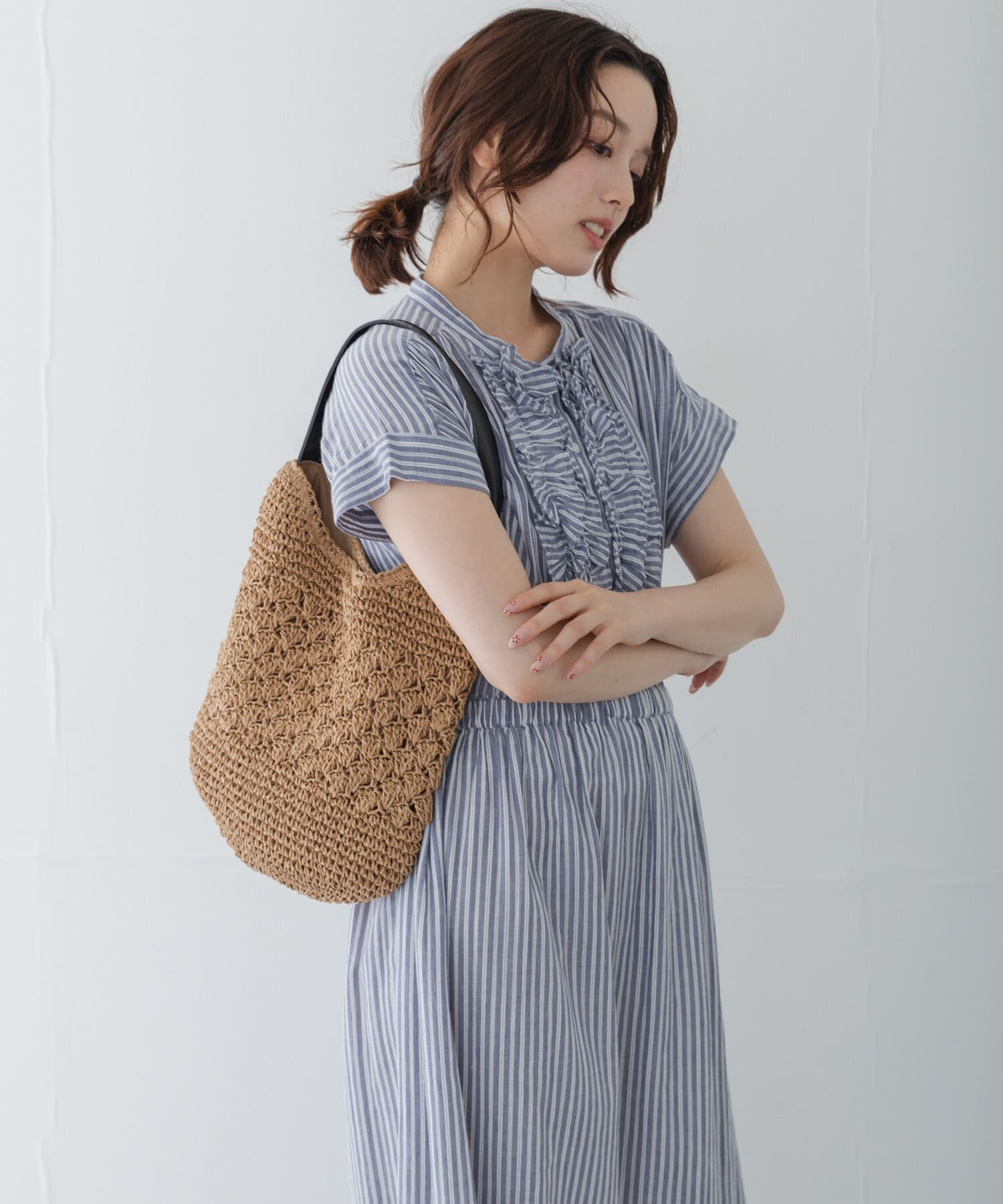 Sonny Label 「ドビーストライプフリルシャツワンピース」|ワンピース|