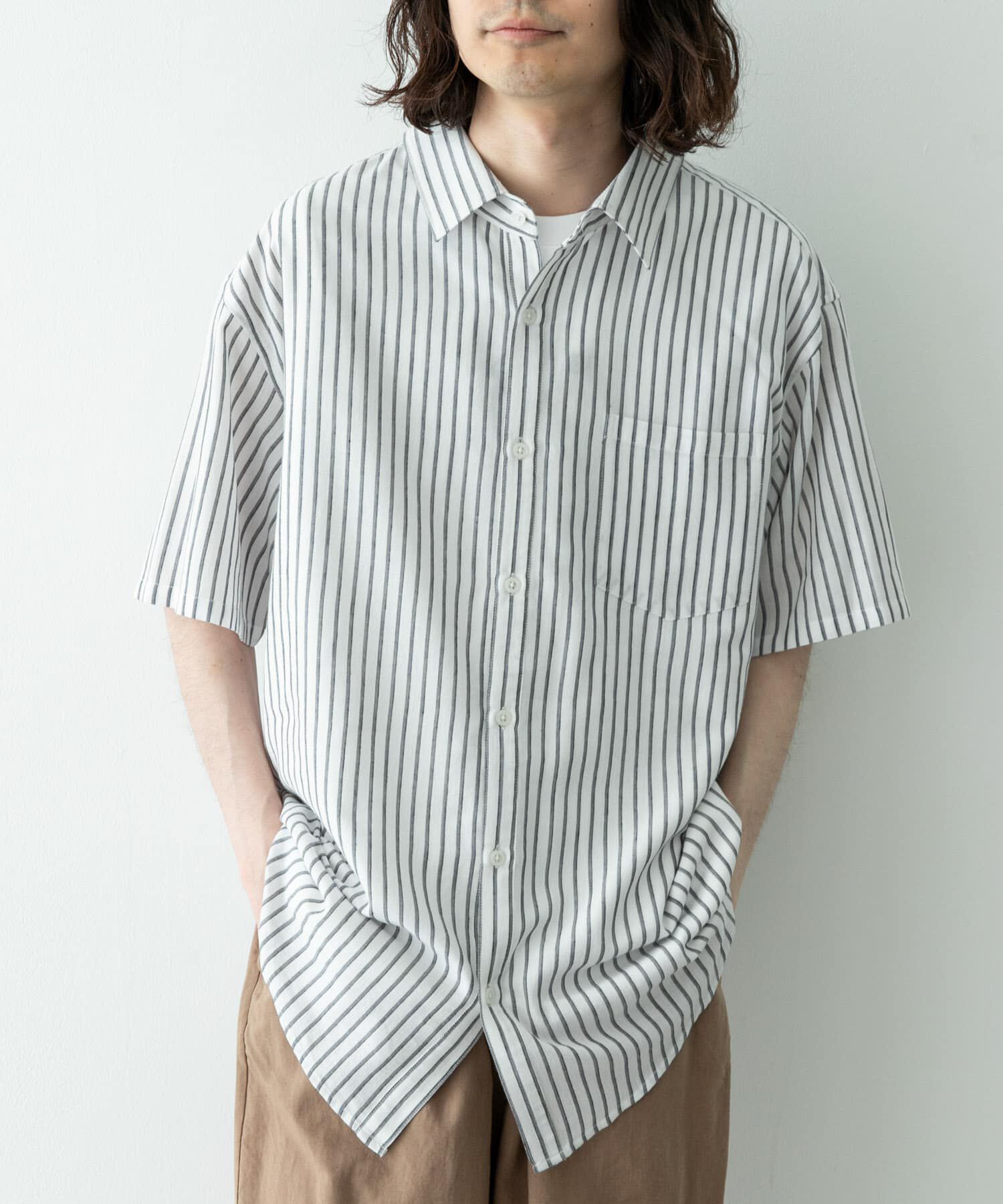 Sonny Label 「接触冷感リネン混ショートスリーブシャツ」|シャツ・ブラウス|