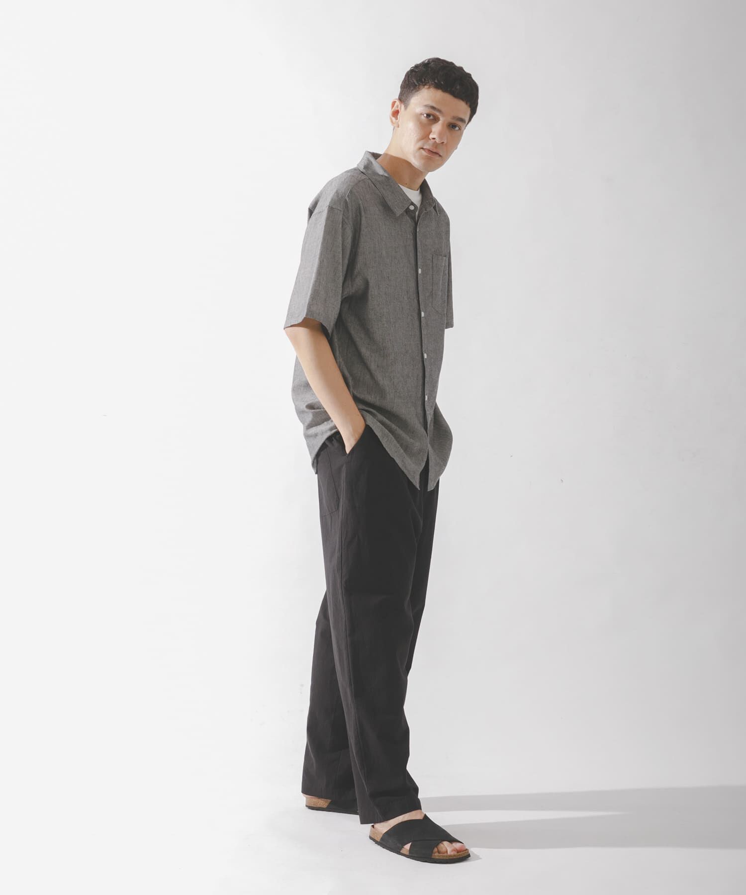 Sonny Label 「接触冷感リネン混ショートスリーブシャツ」|シャツ・ブラウス|